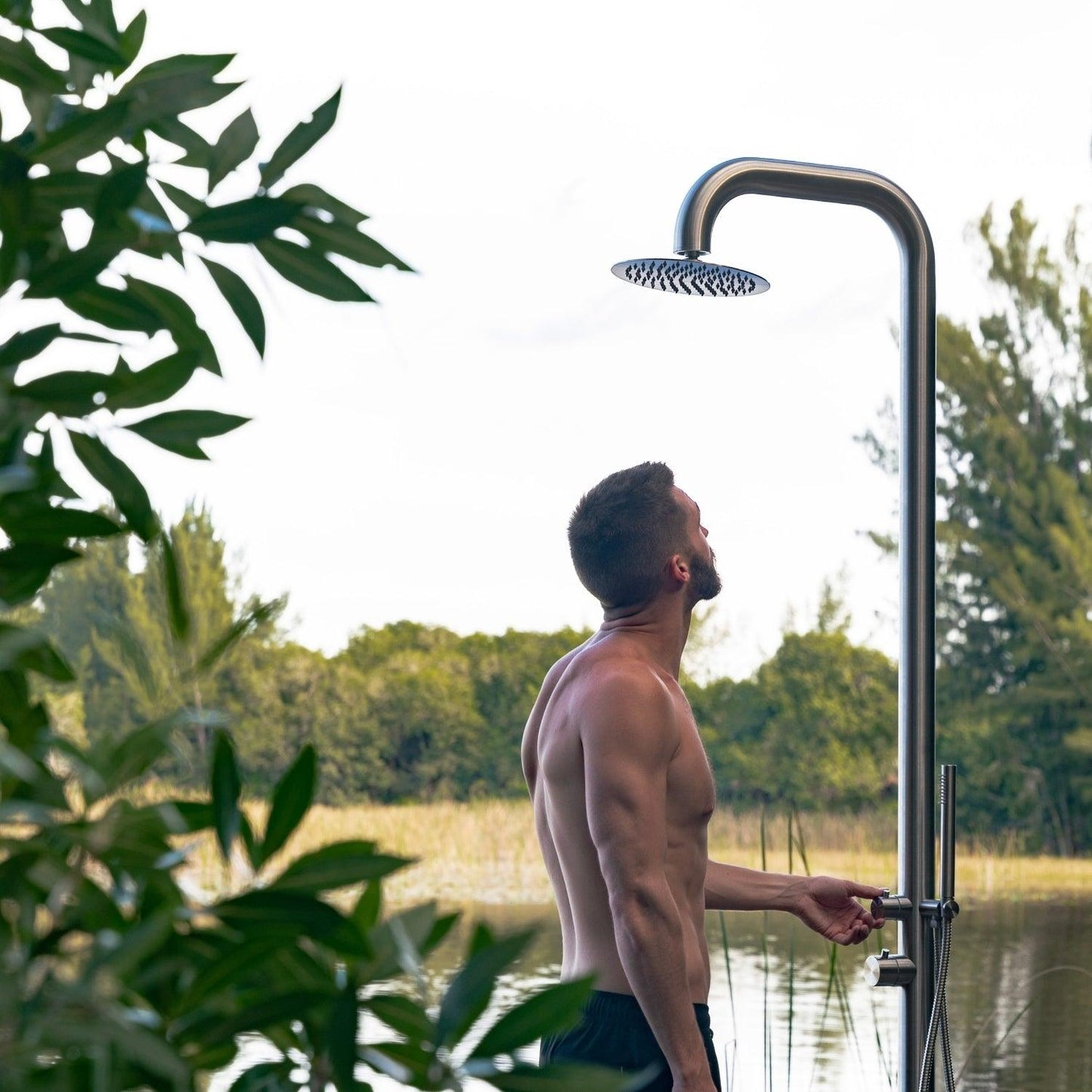 Stellar Cosmo Shower - Brushed 316, Freestanding, Garden, Inox, Marine Grade, Outdoor, Shower, Stainless Steel