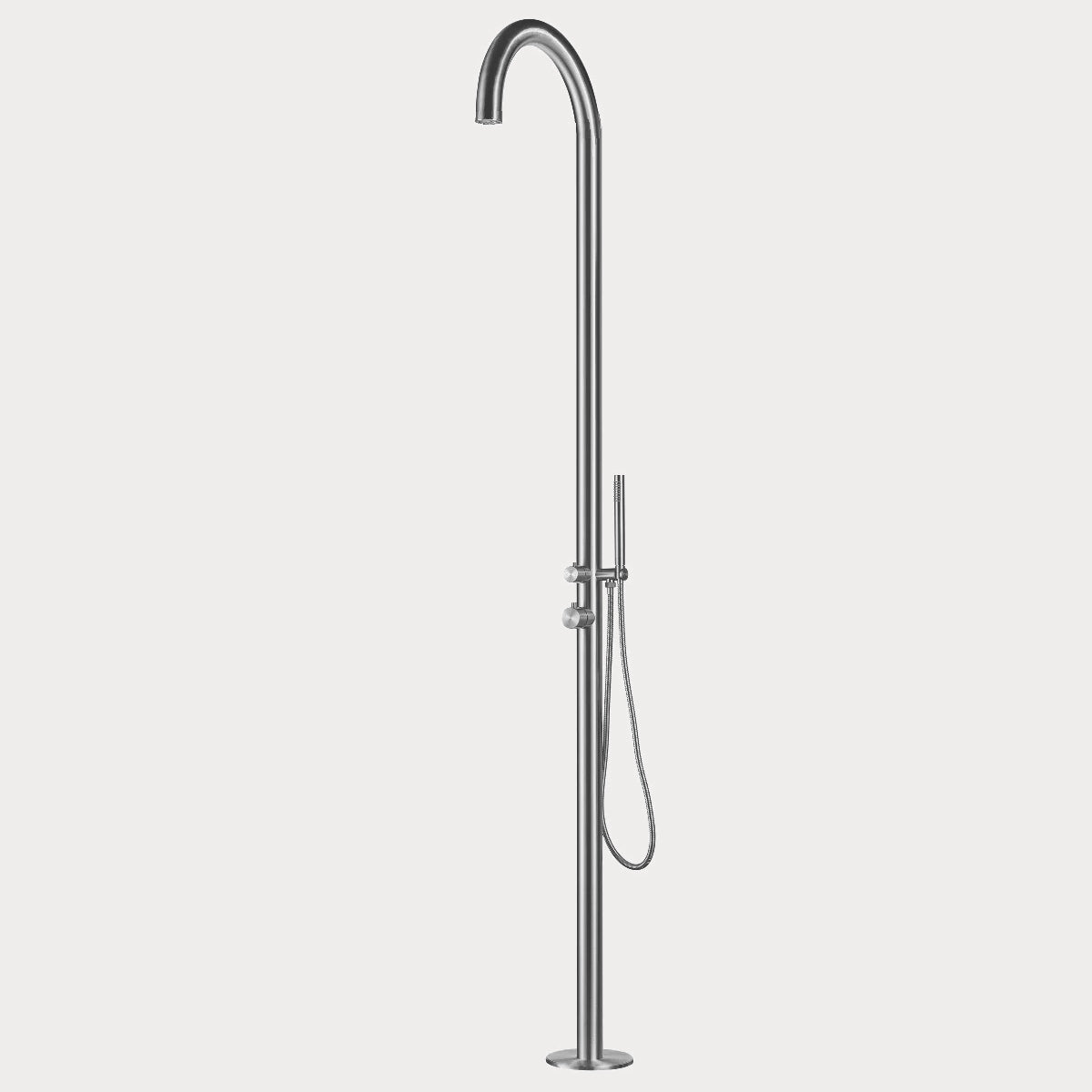 Stellar Elara Shower - Brushed 316, Freestanding, Garden, Inox, Marine Grade, Outdoor, Shower, Stainless Steel